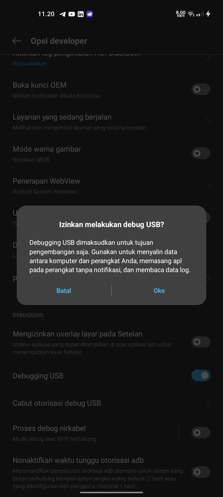 Popup Allow USB Debugging
